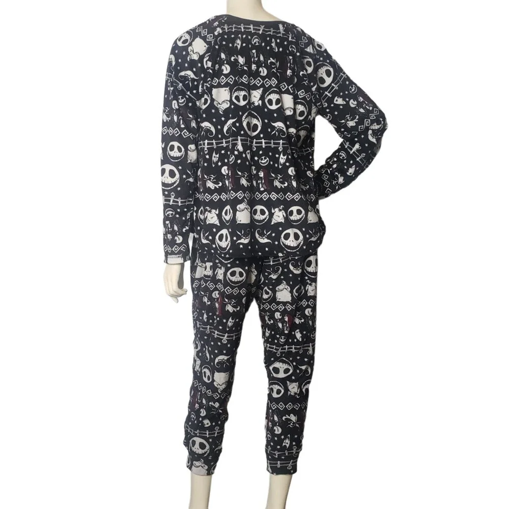 NIGHTMARE BEFORE CHRISTMAS Sleepwear Black Pajamas Top & Bottom Size XL - Picture 9 of 10
